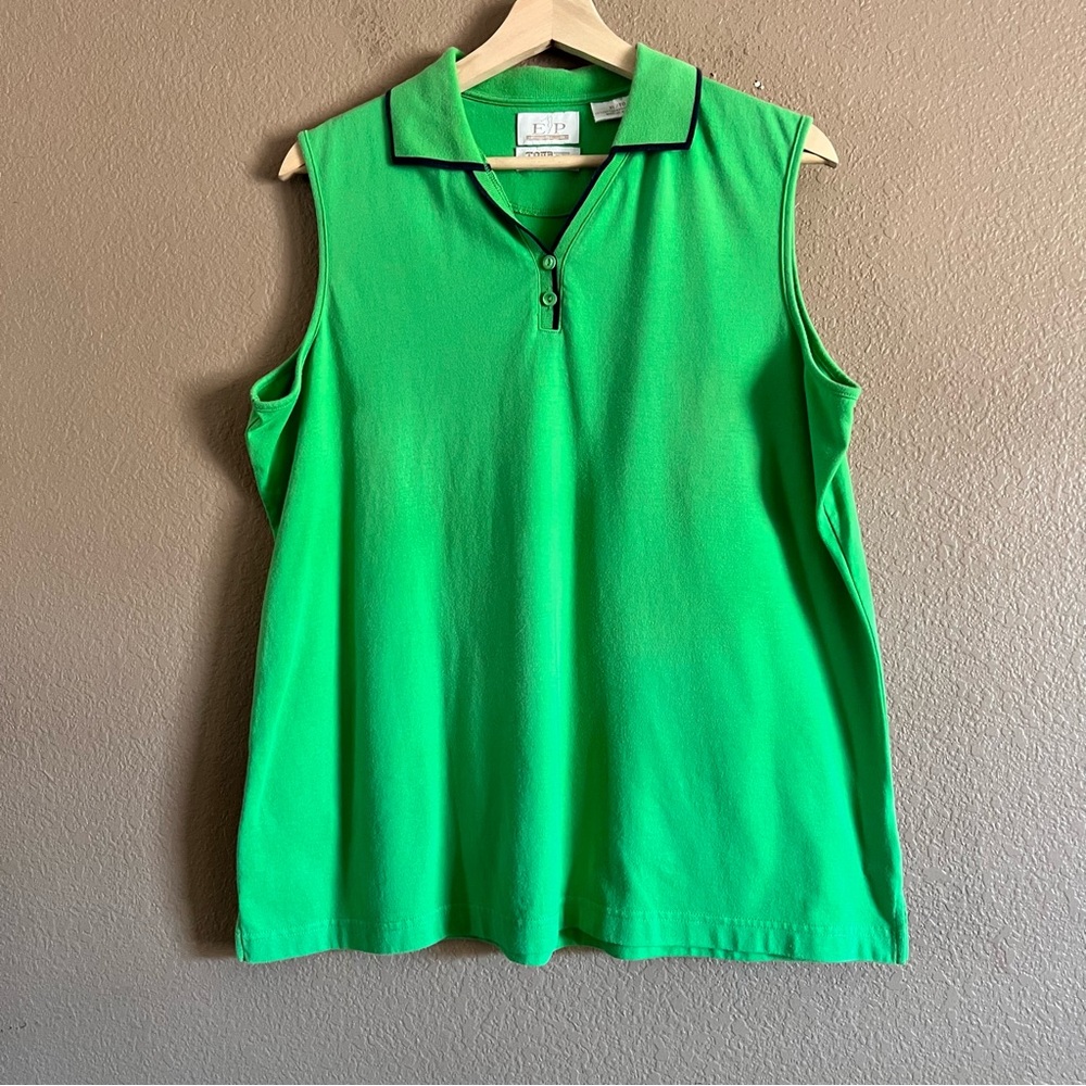 EP Pro Green Boxy Polo Golf Tour Dry Performance Tank Top Size XL